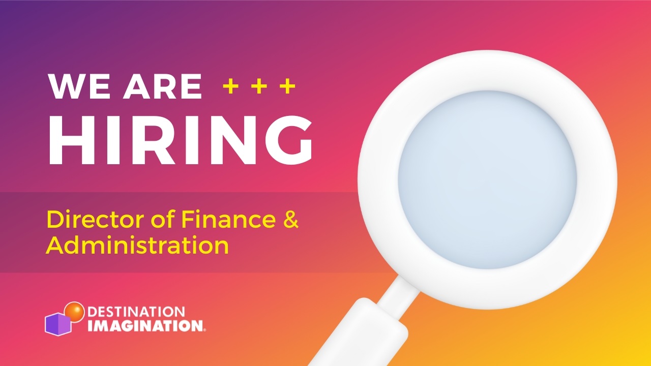 Text says, "We are hiring a Director of Finance & Administration"